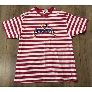 Mickey, Inc Striped Disney Shirt Vintage‎ Rare Red And White 2XL XXL unisex